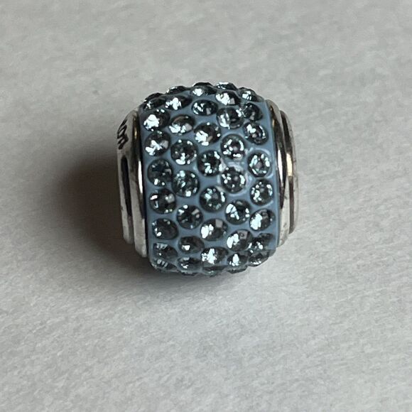 Brighton Cupid's Kiss Bead, J9724H, Silver Finish, Small Blue, New - Picture 1 of 2